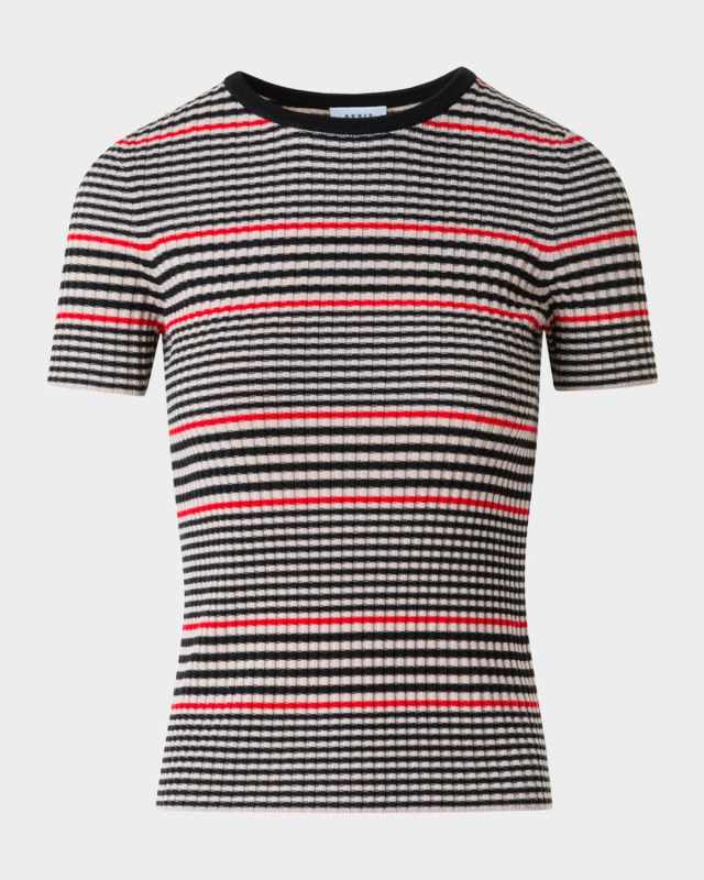 Ribbed Knit Merino Wool Pullover